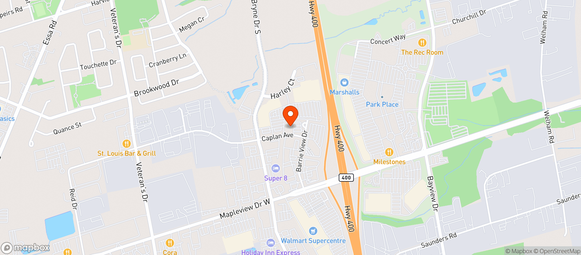 Map showing Staples