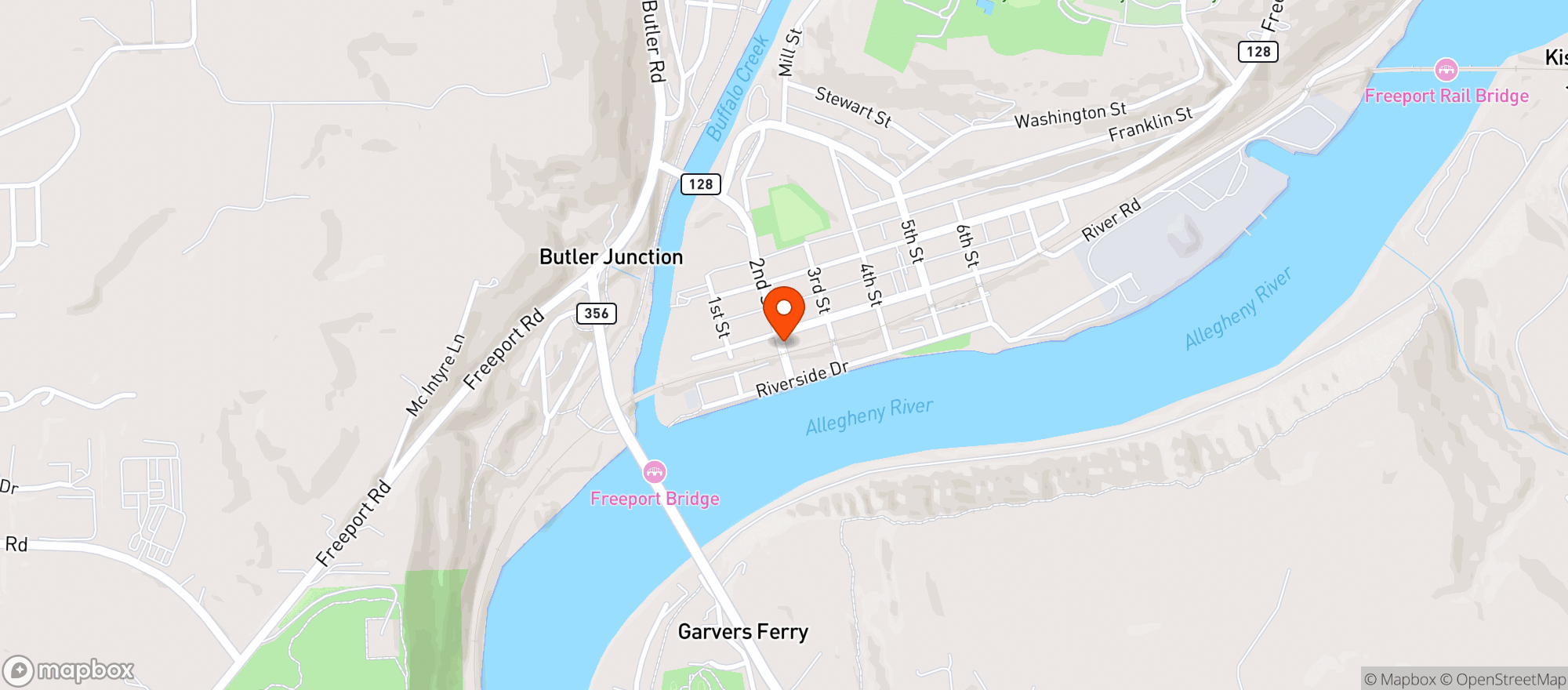Map showing Freeport Beverage