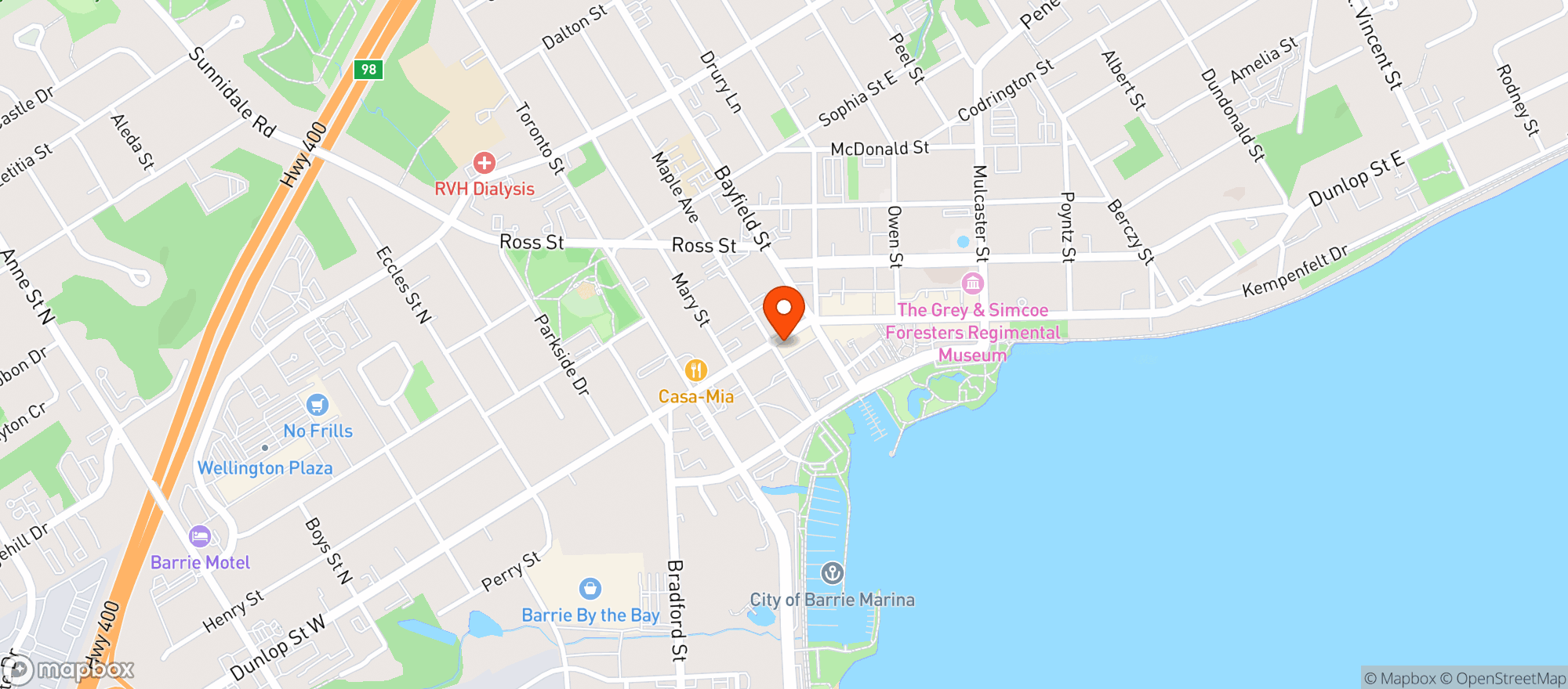 Map showing Sober Sips