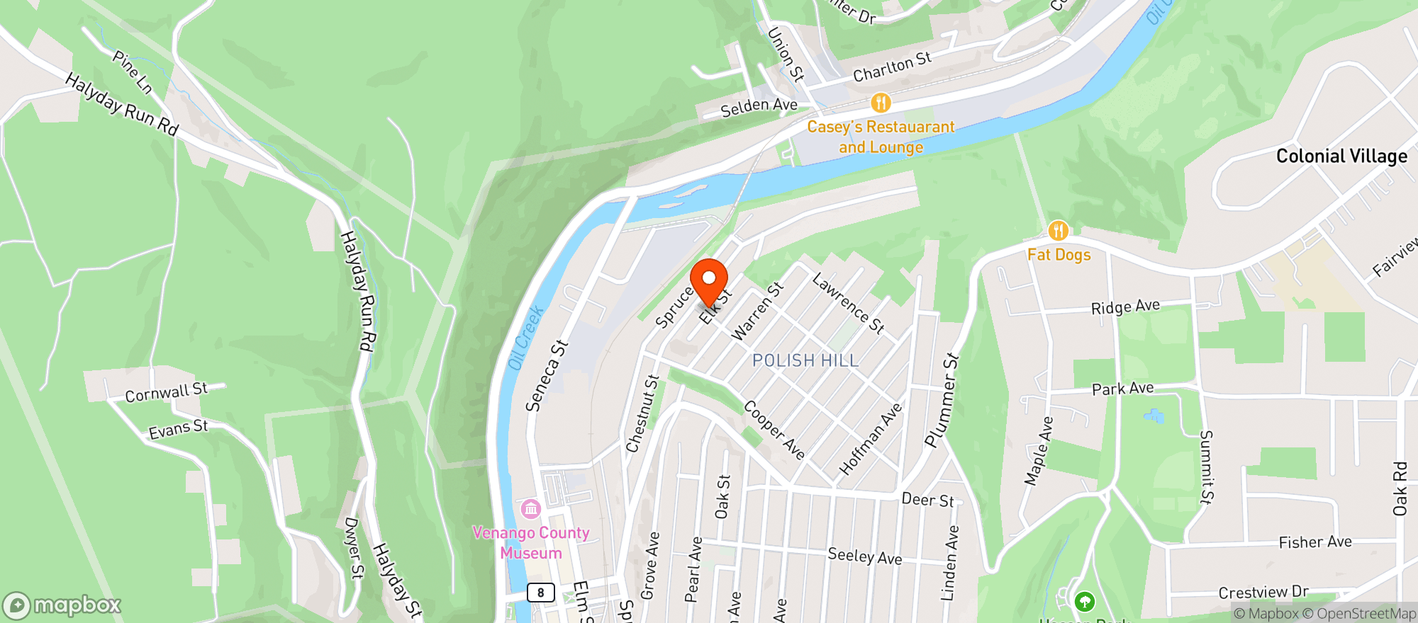Map showing Scierka's Tavern