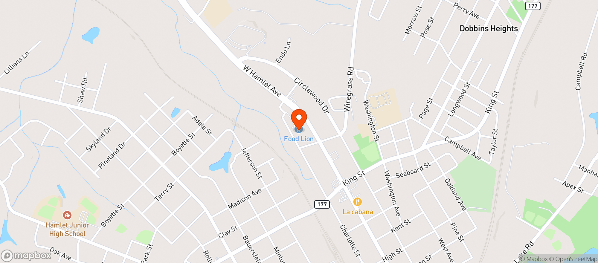 Map showing Food Lion #584
