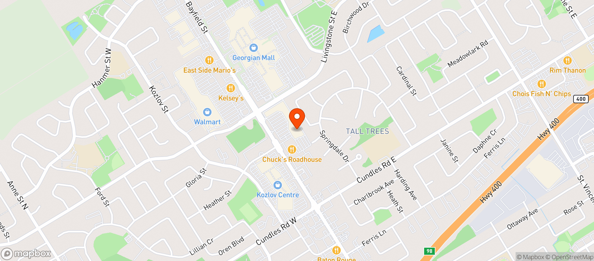 Map showing Fresh Co # 9825