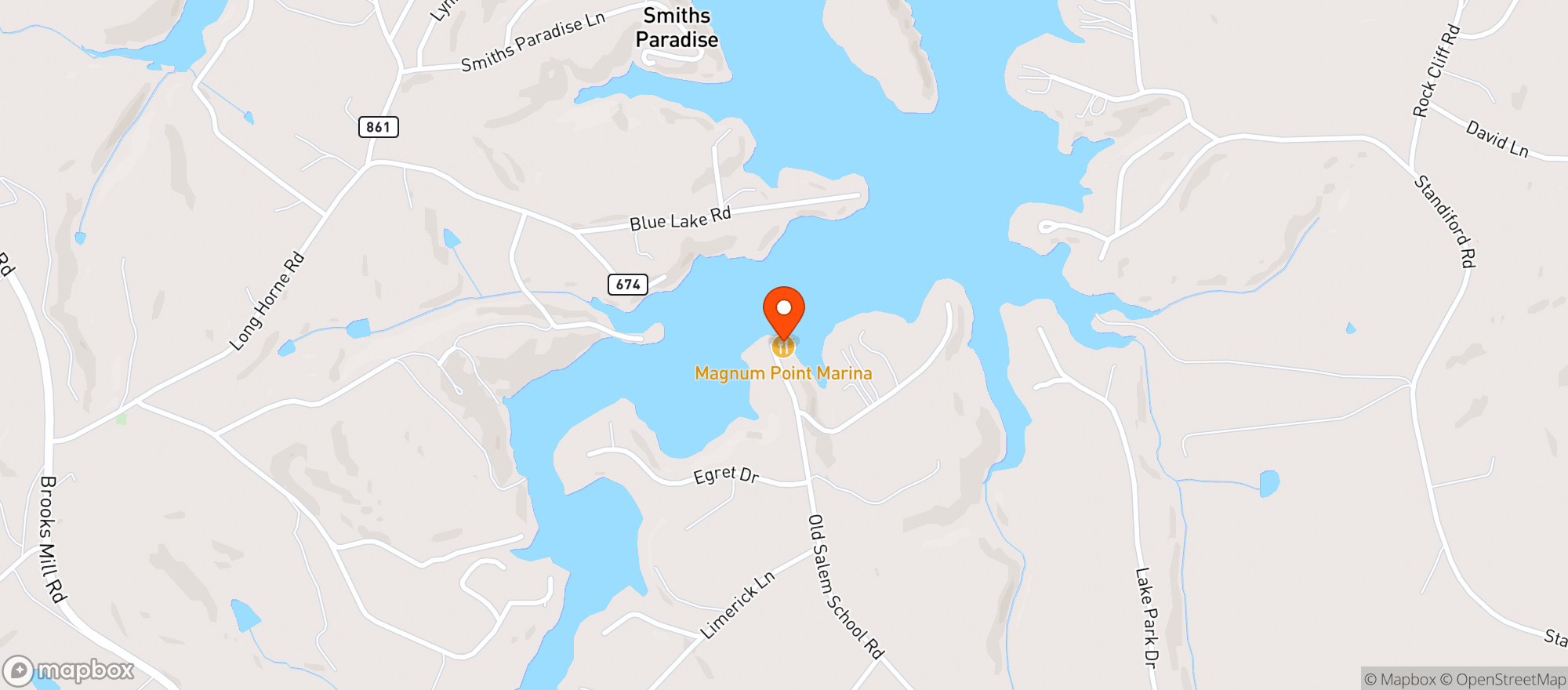 Map showing Magnum Point Grill