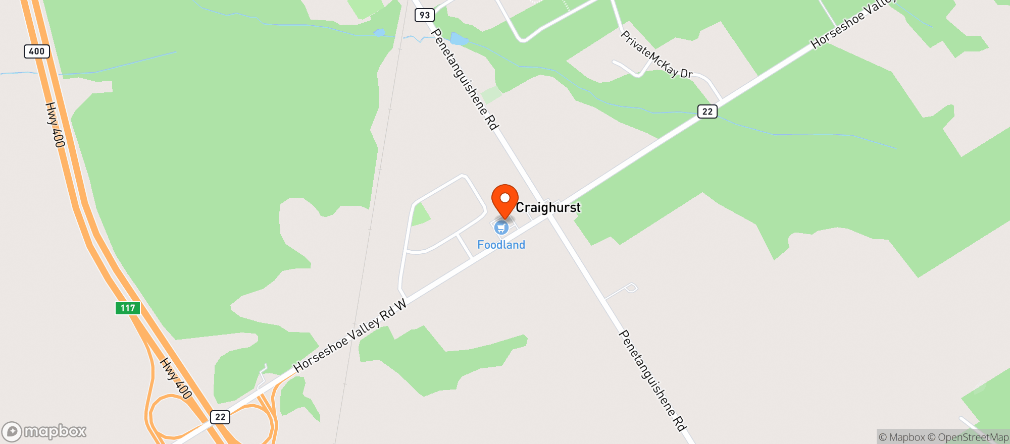 Map showing Foodland Craighurst #3304