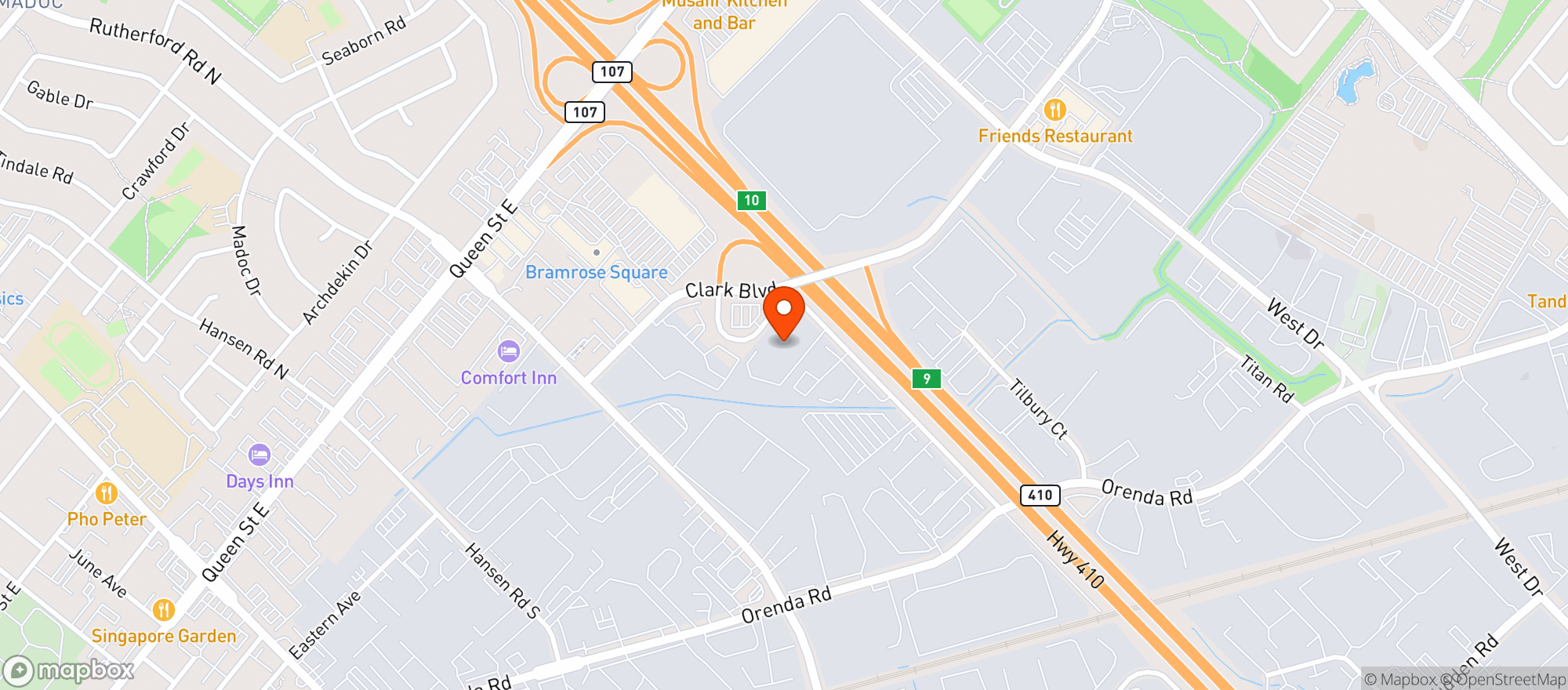 Map showing Organics Inc