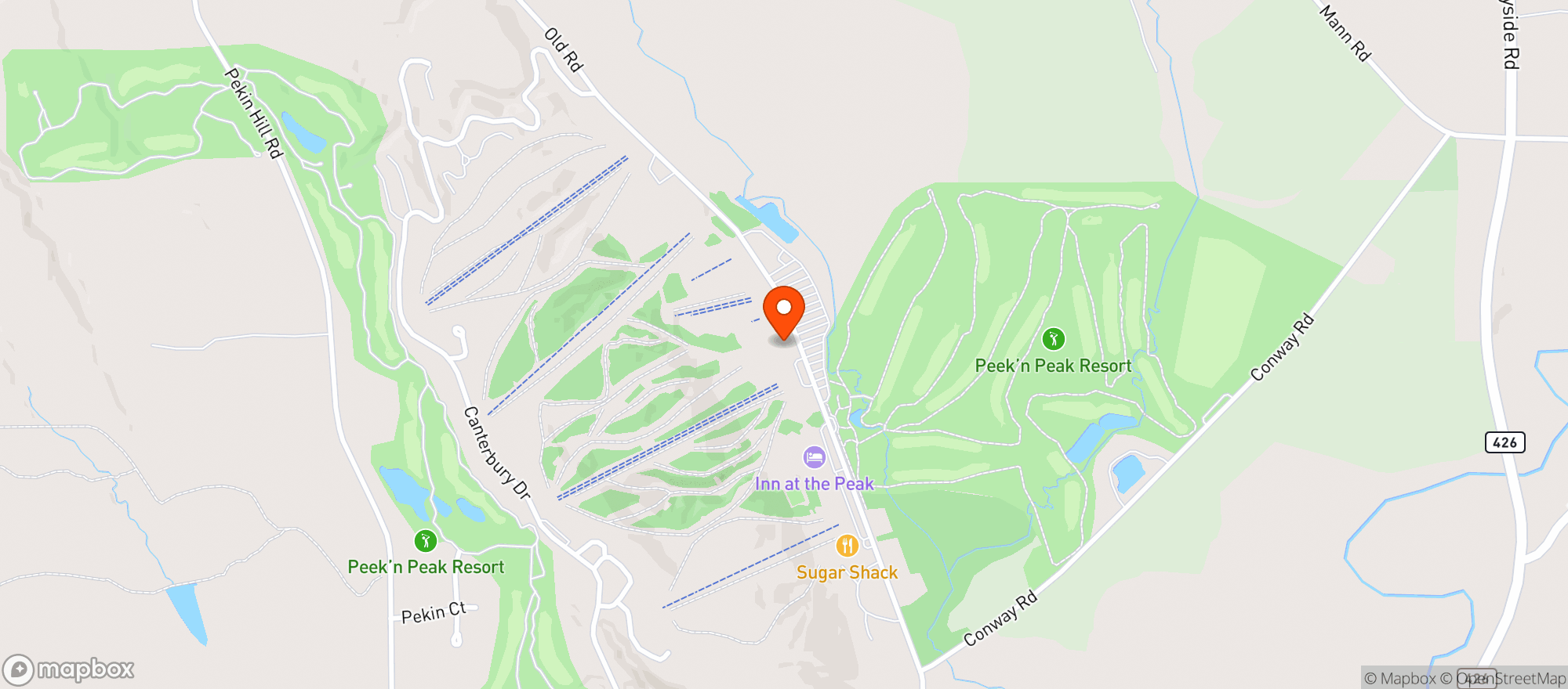 Map showing Peek'n Peak Resort And Spa