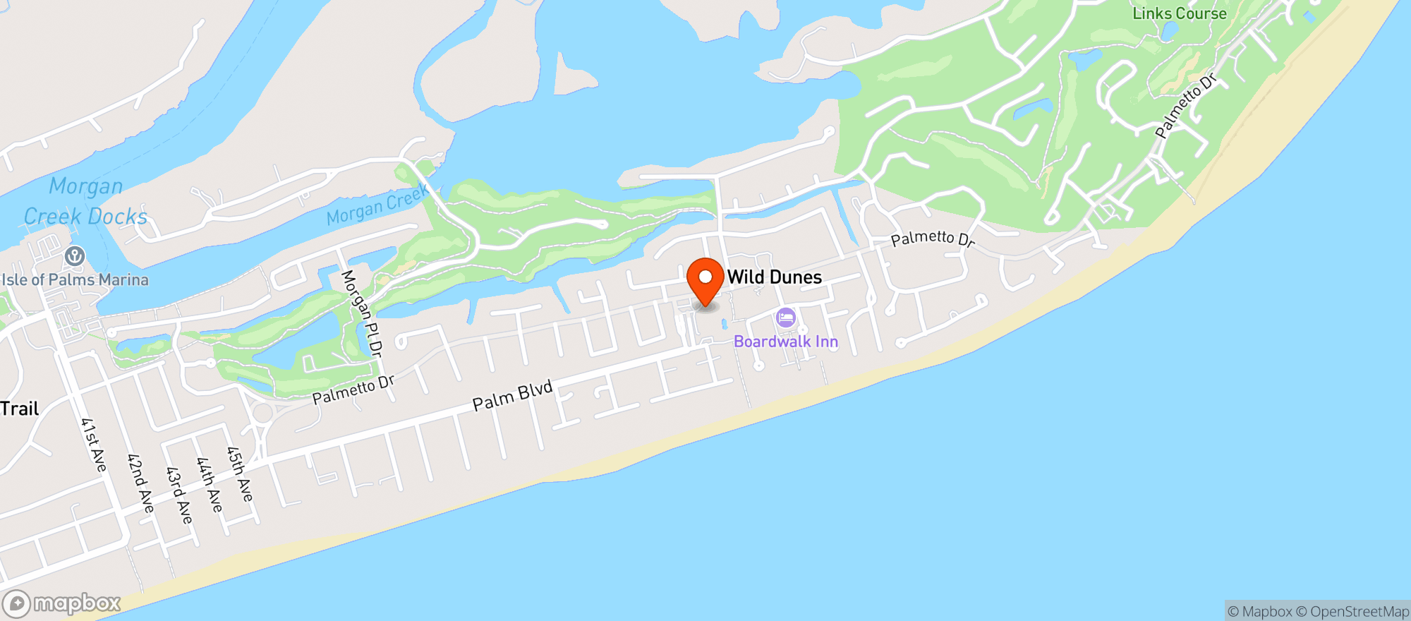 Map showing Wild Dunes Resort