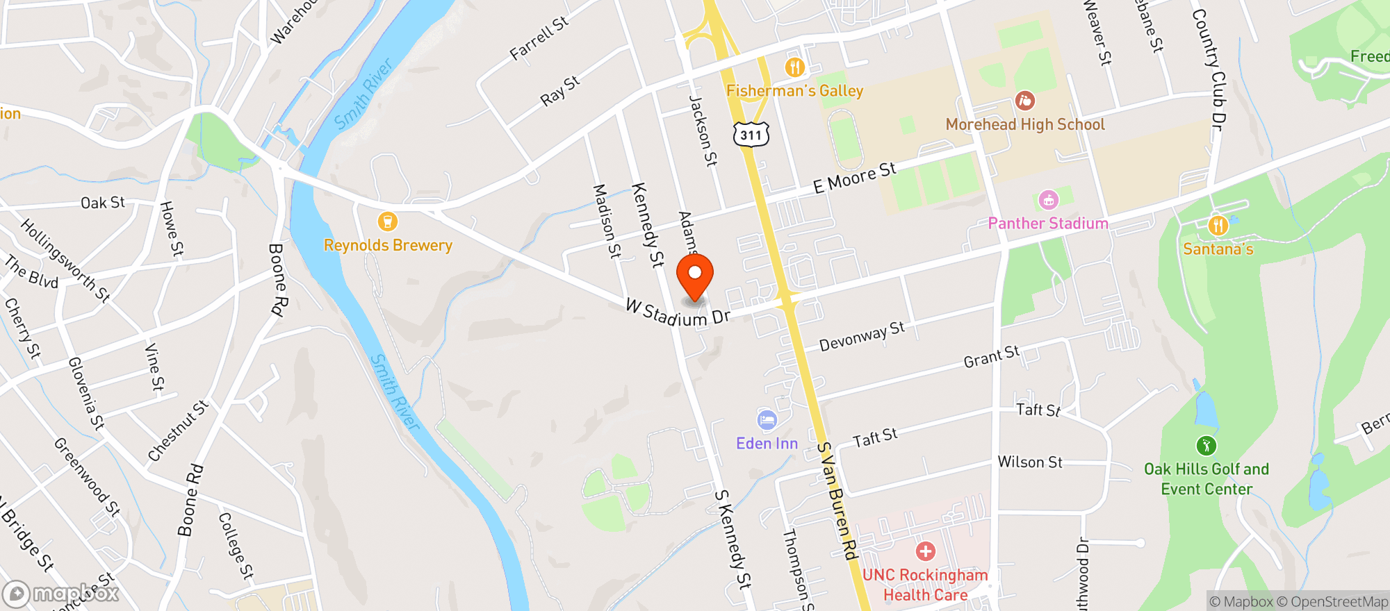 Map showing Us Fast Lane Drive Thru