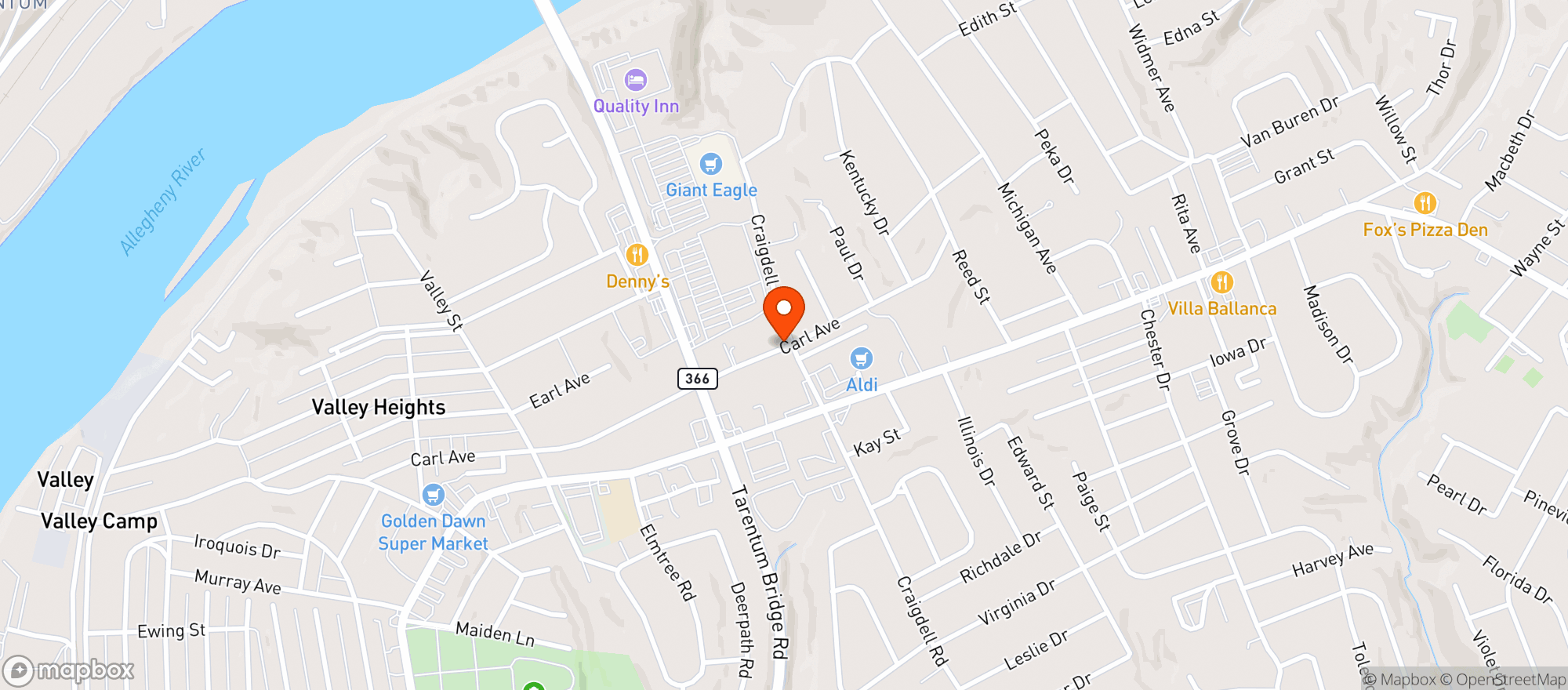 Map showing Myrnas Brewery Outlet