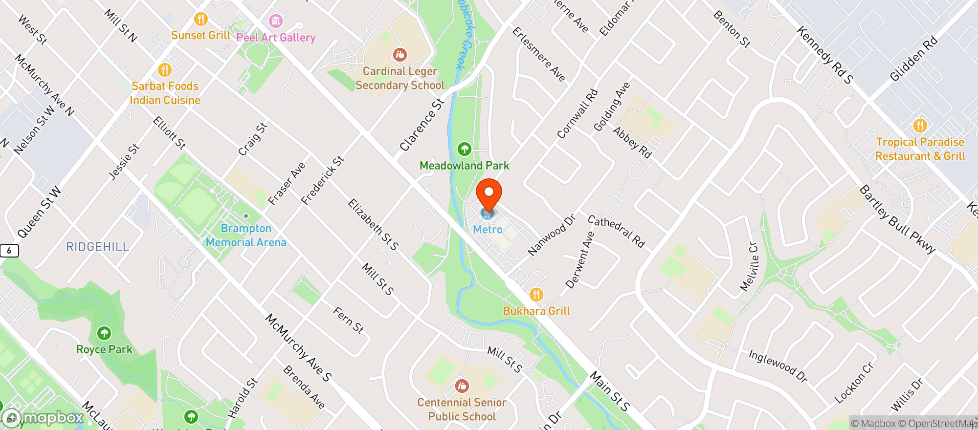 Map showing Metro 425