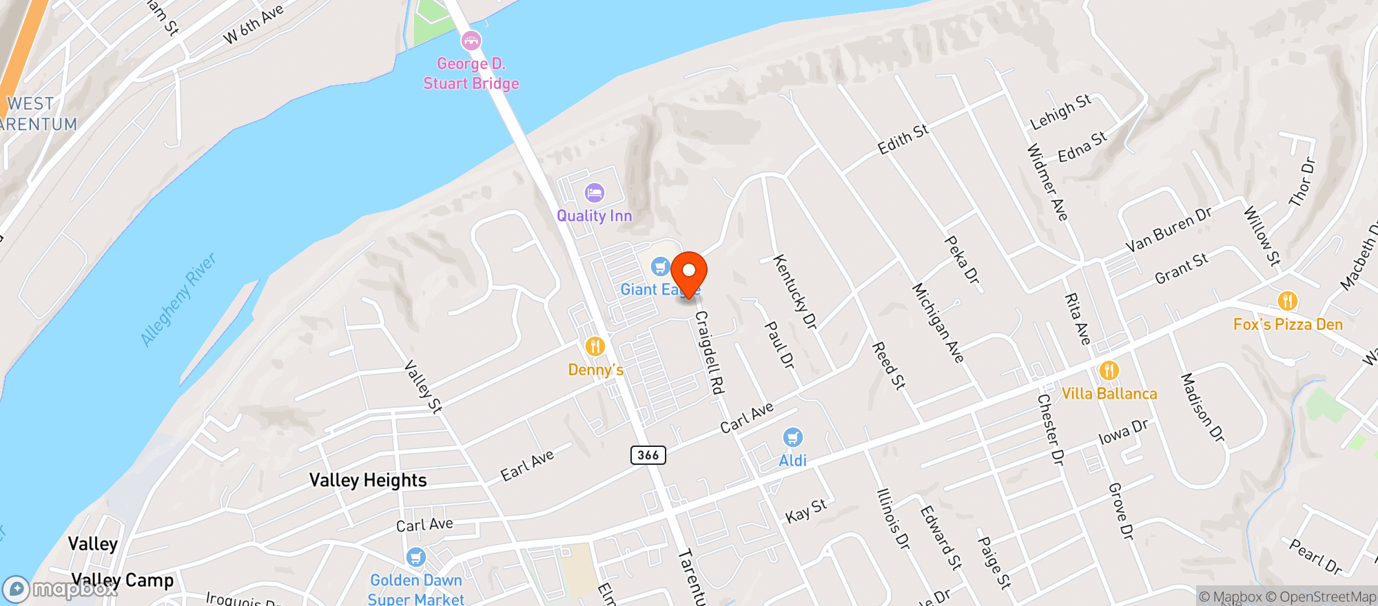Map showing Giant Eagle Cafe