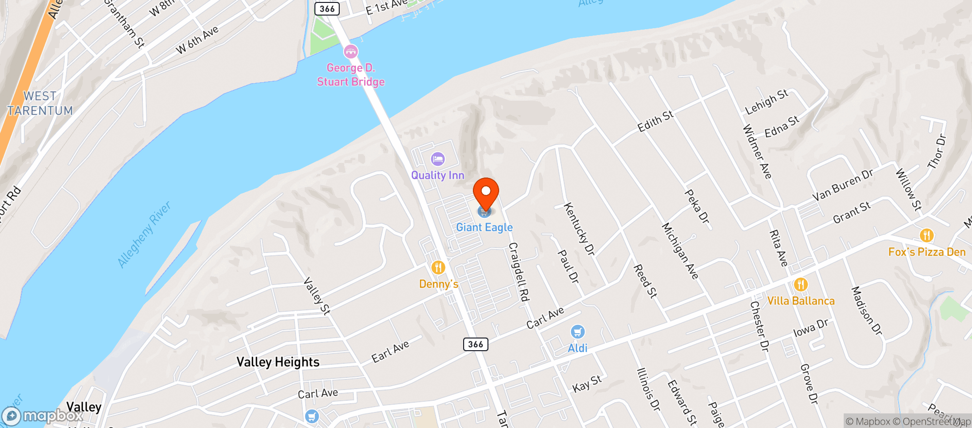 Map showing GIANT EAGLE