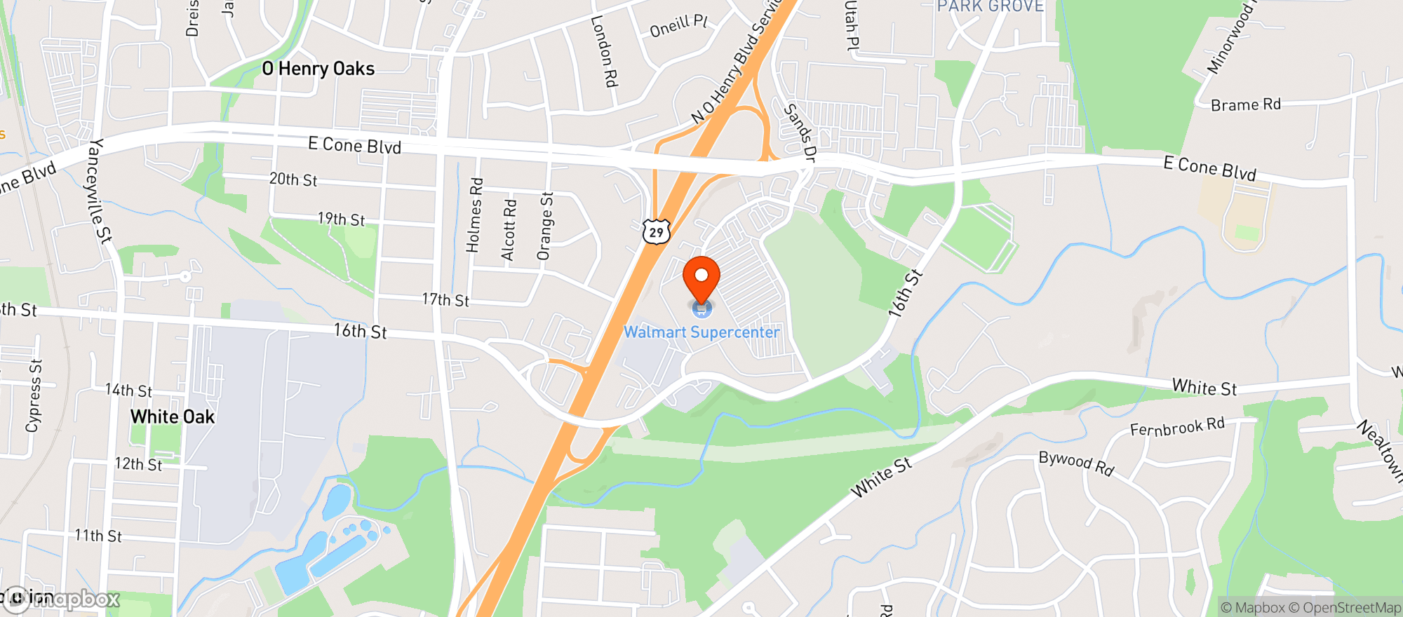 Map showing Walmart Supercenter