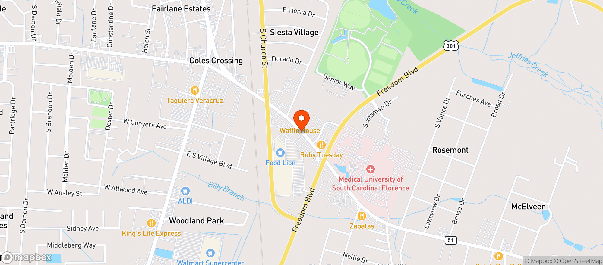 Map showing Micky Finns South