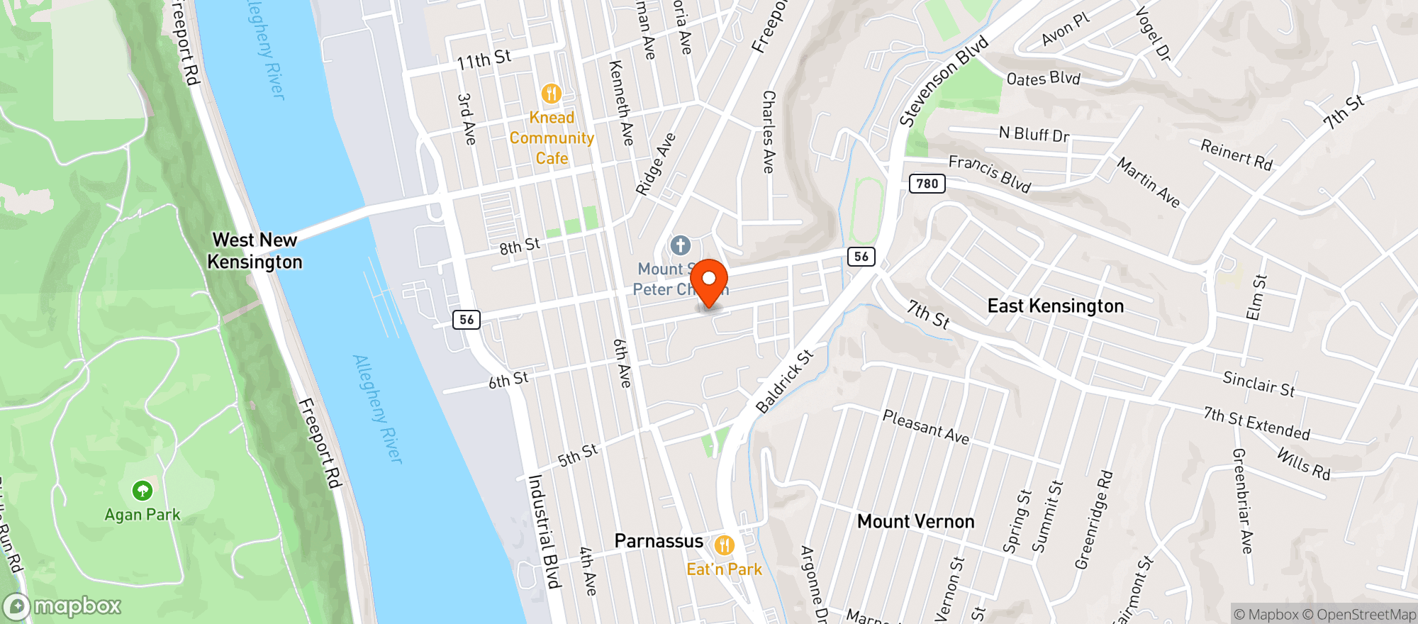 Map showing Galli Beer Distributing Co., Inc
