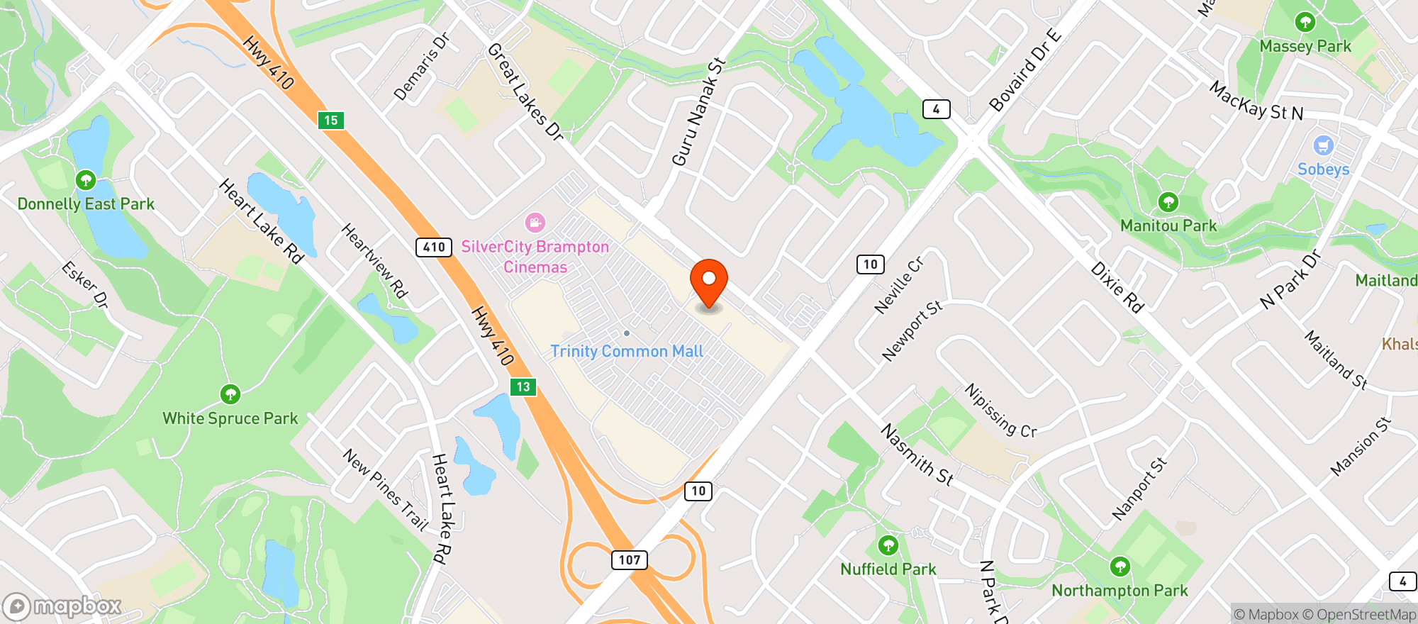 Map showing Metro Trinity Commons