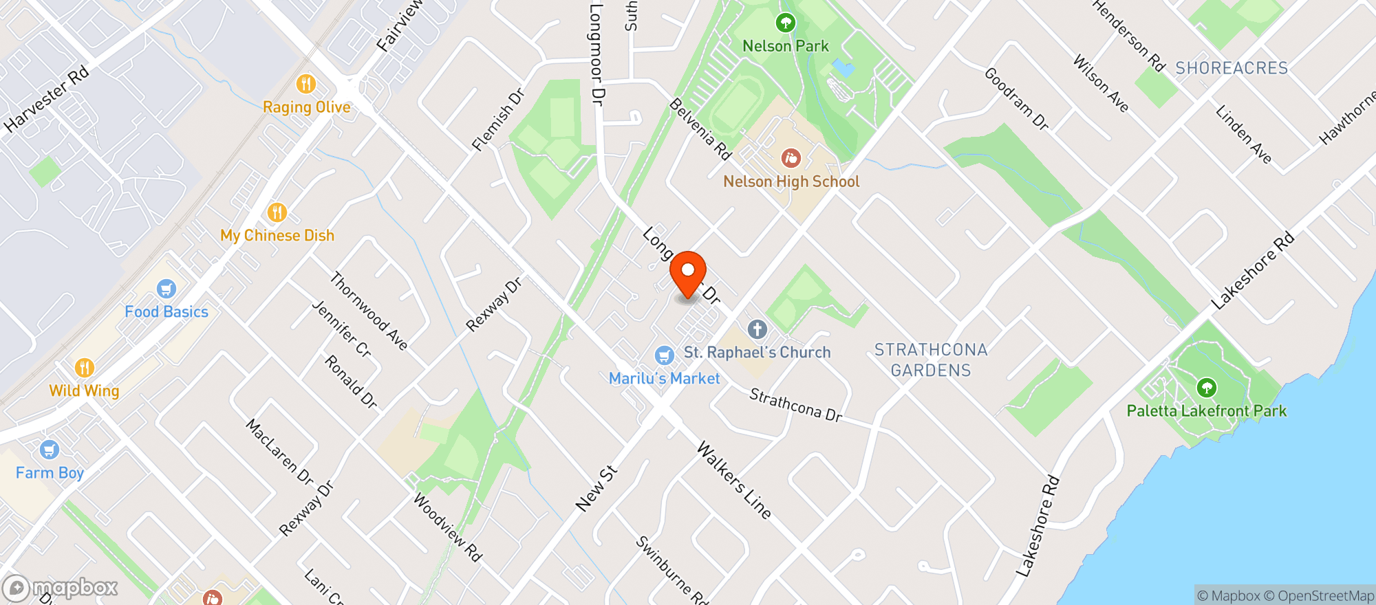 Map showing Slye Fox Kitchen + Public House