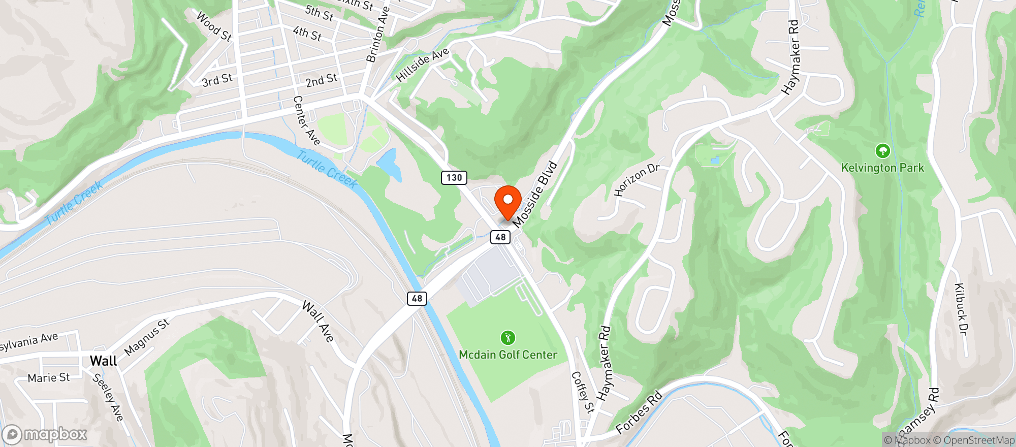 Map showing Caliente Pizza