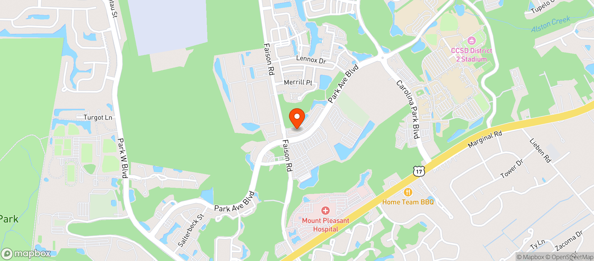 Map showing Rooted Bottle Market & Barn (Chs)