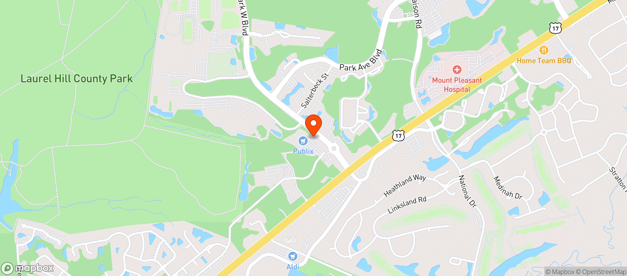 Map showing Dog & Duck Park West