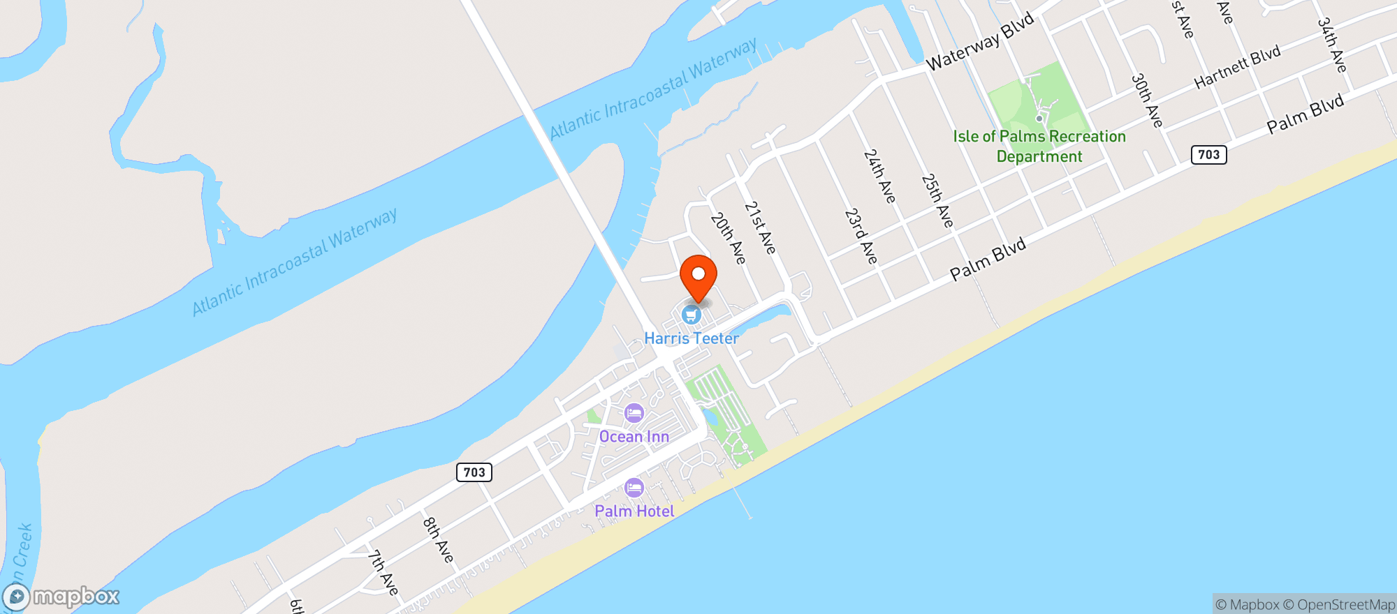 Map showing Co-Op Isle of Palms