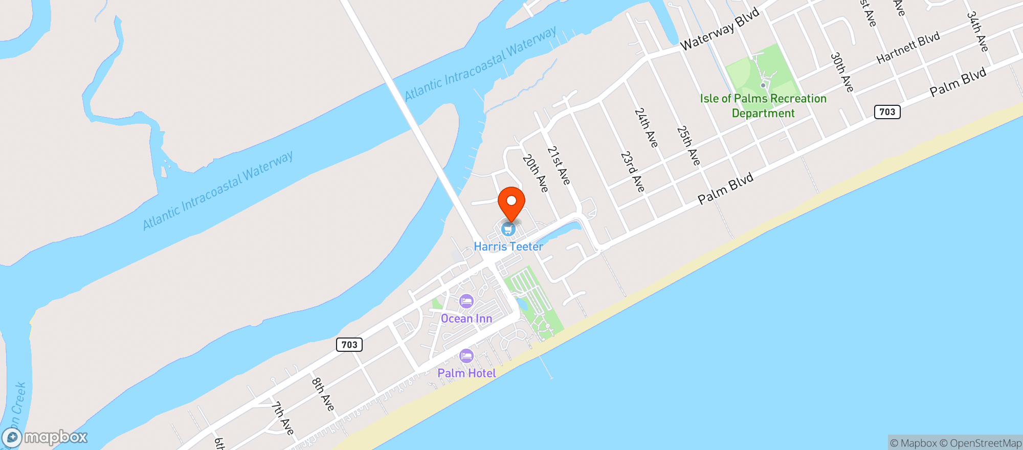 Map showing Long Island Cafe