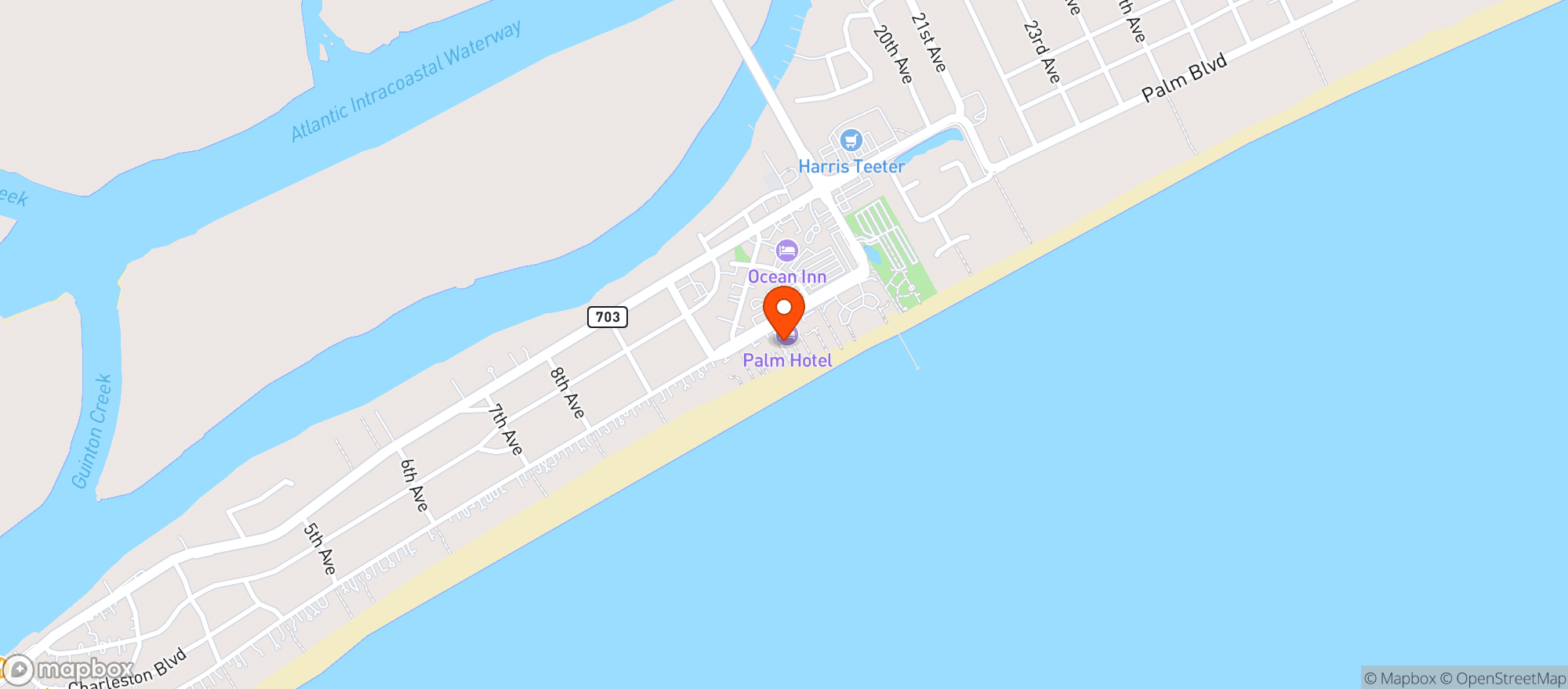 Map showing Coconut Joes