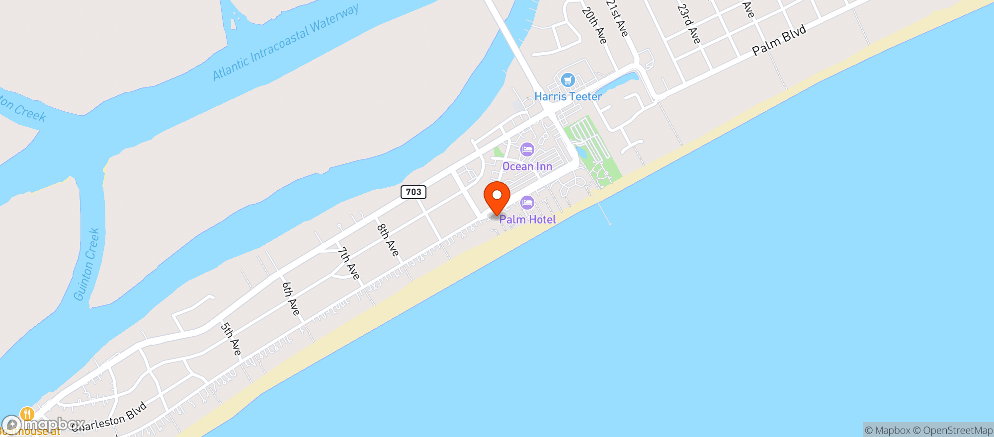 Map showing The Windjammer