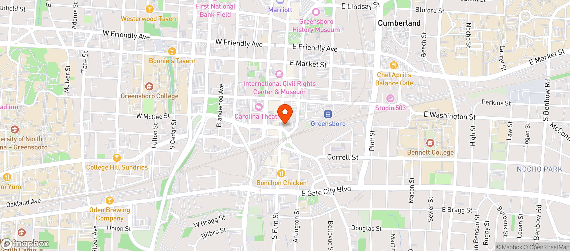 Map showing Natty Greenes Pub And Brewing Company