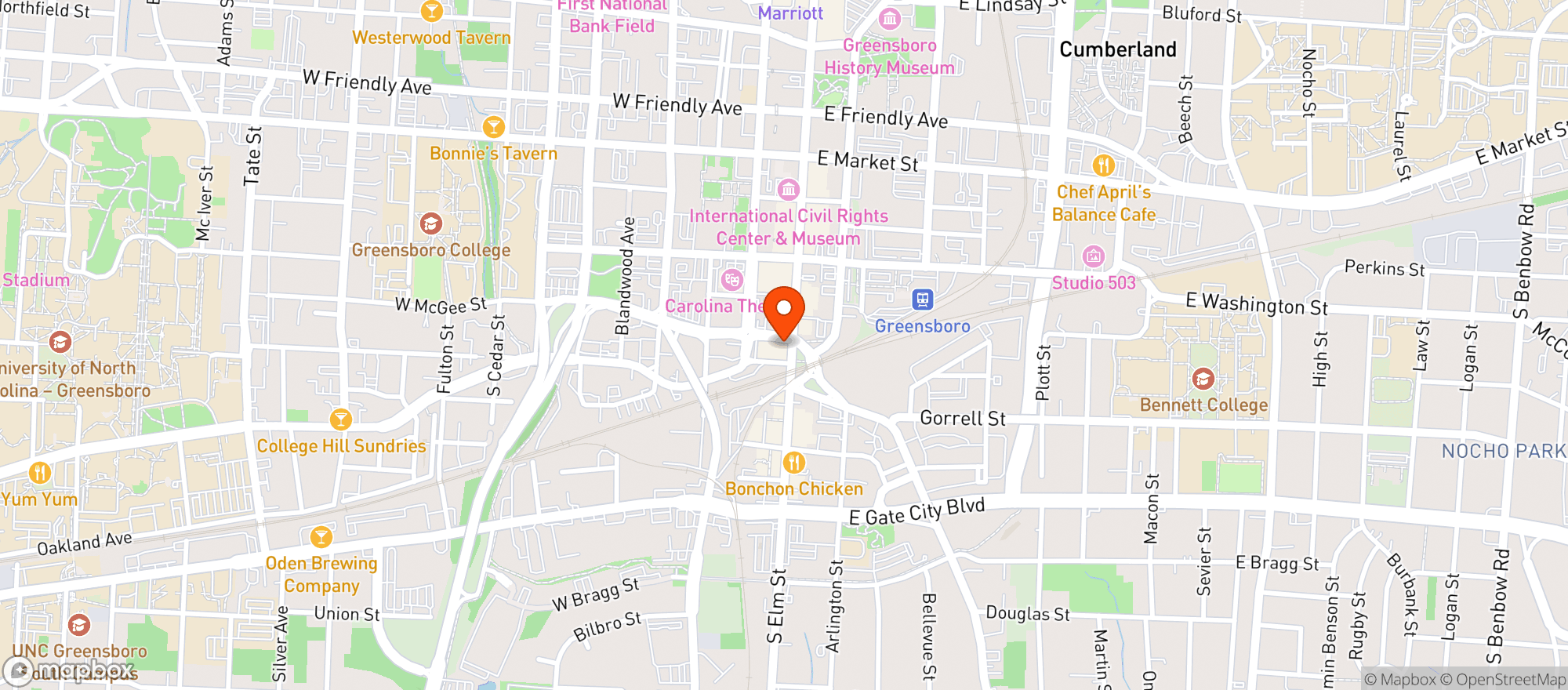 Map showing Beer Company (greensboro)