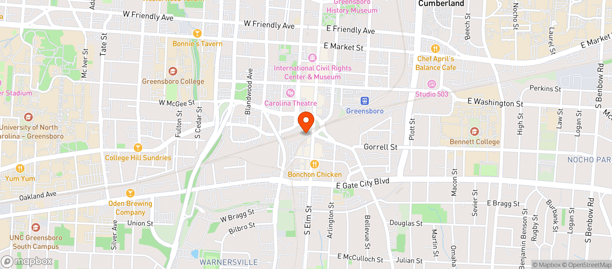 Map showing Hidden Gate Brewing