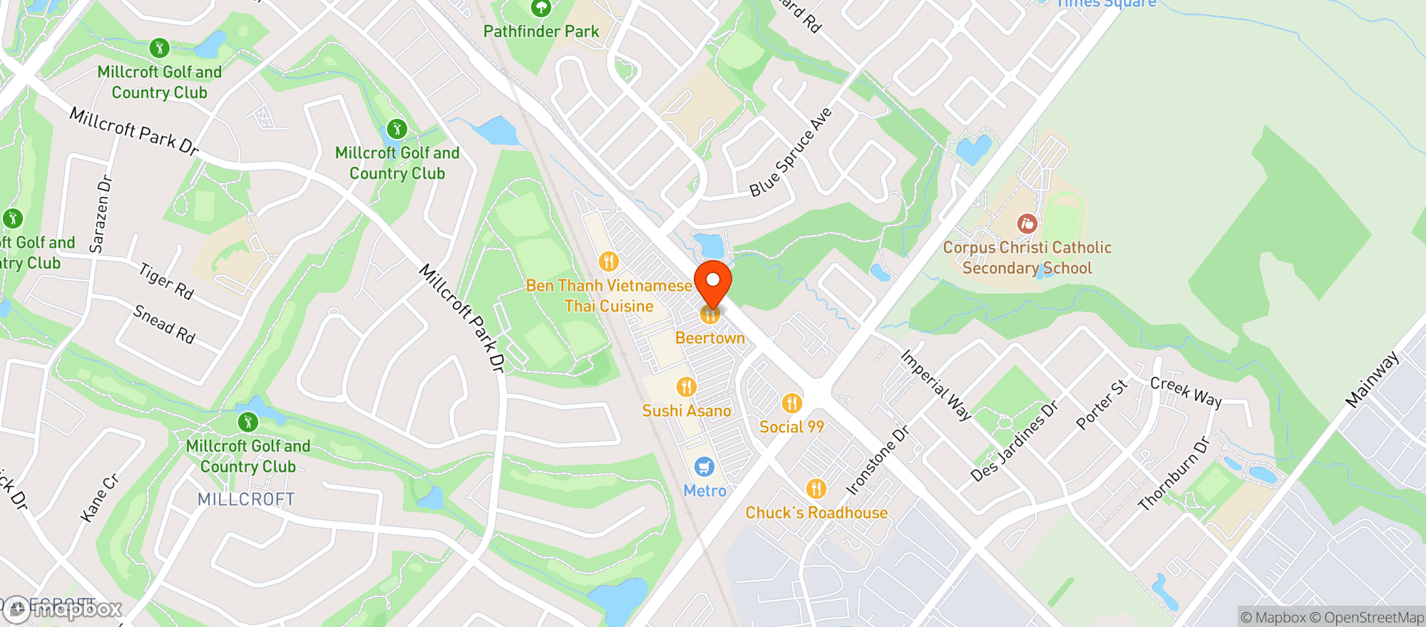 Map showing Beertown - Burlington