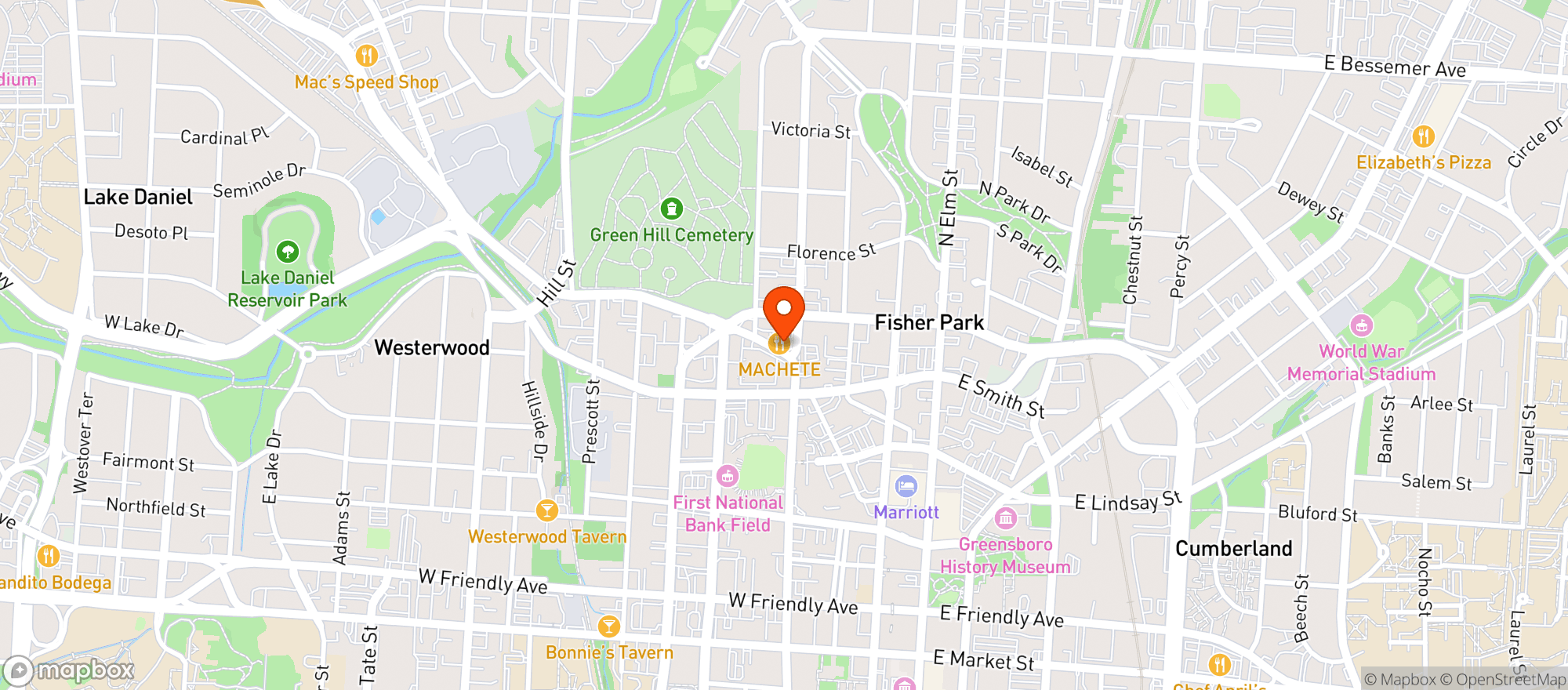 Map showing Machete