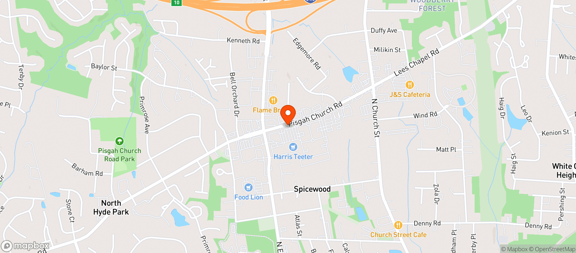 Map showing Harris Teeter