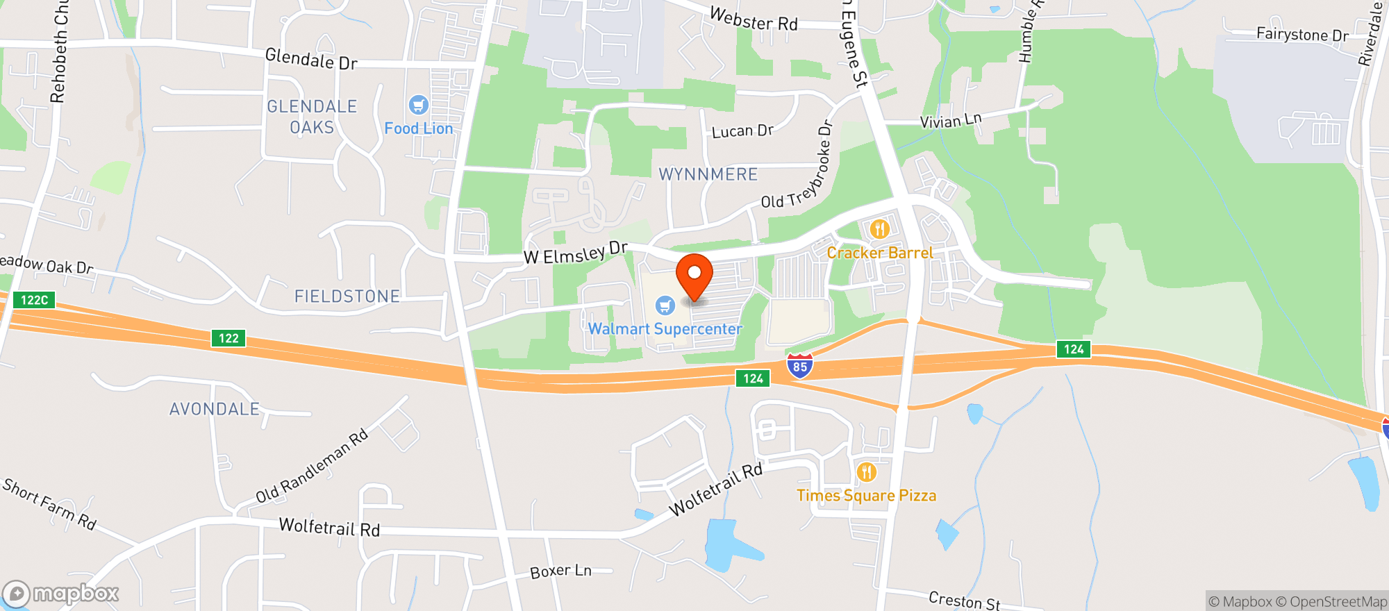 Map showing Walmart Supercenter