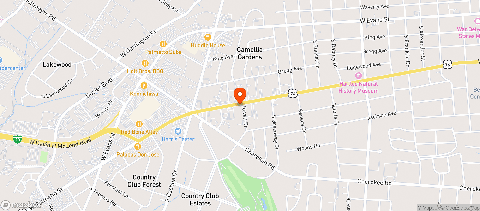 Map showing La Perla Tapatia Mexican Cuisine