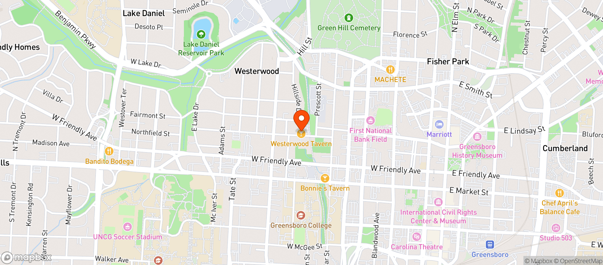 Map showing Westerwood Tavern