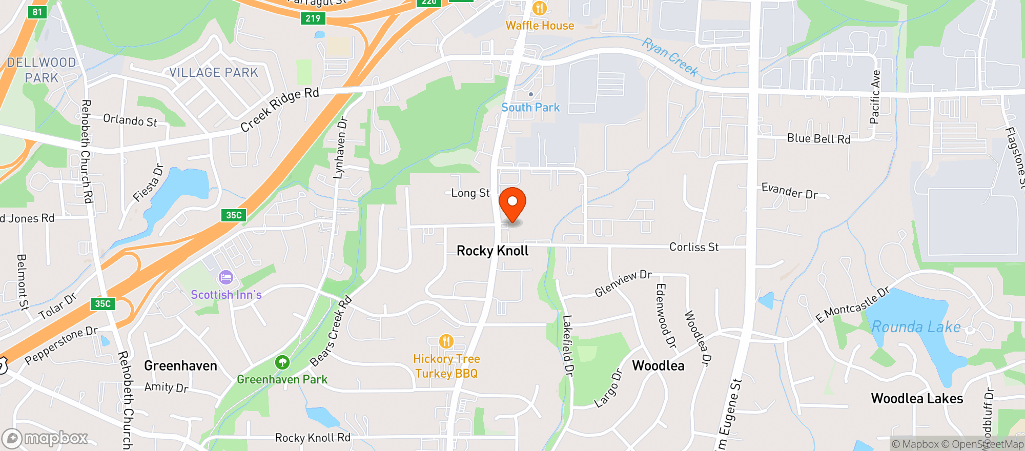Map showing Quick Mart (Randleman Rd)