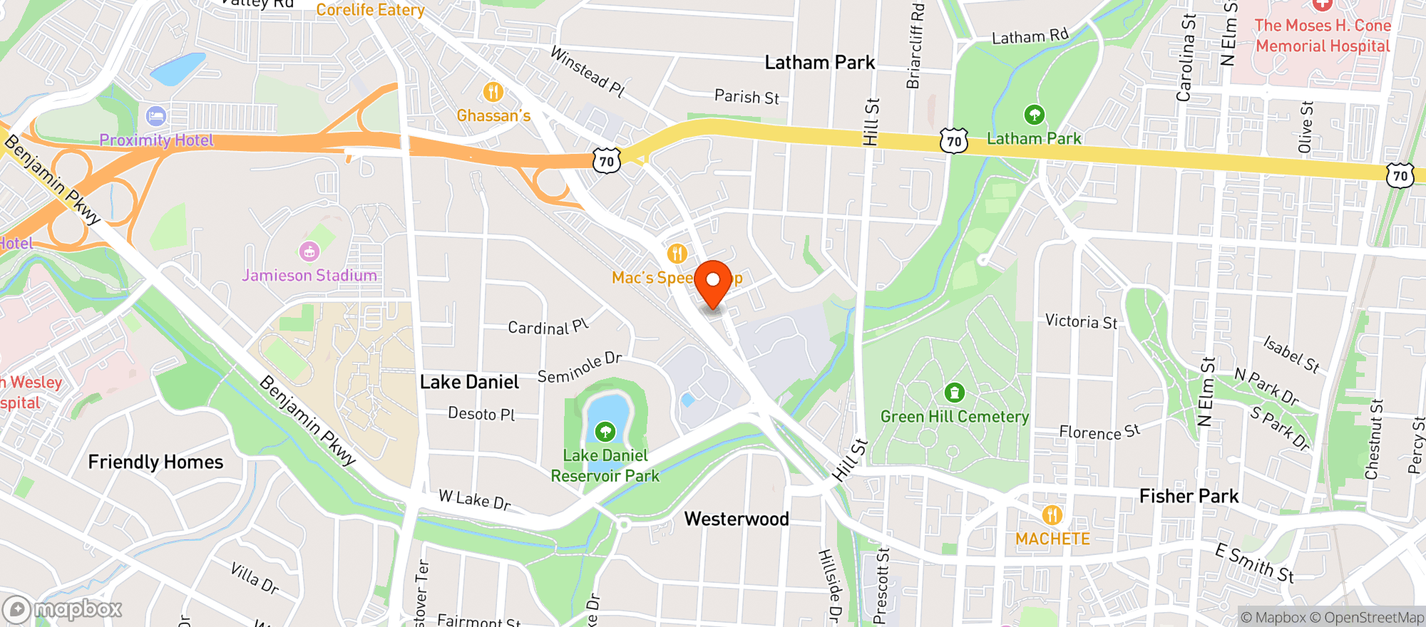 Map showing Pig Pounder Brewery