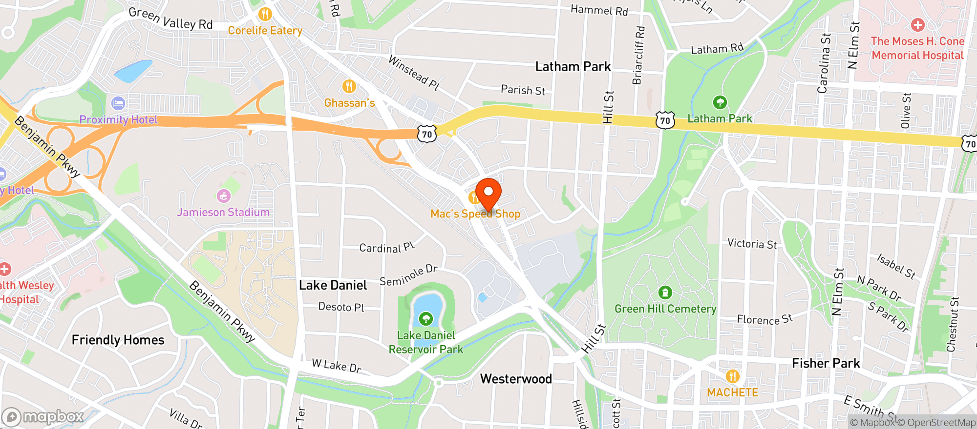 Map showing Doggos Park And Pub