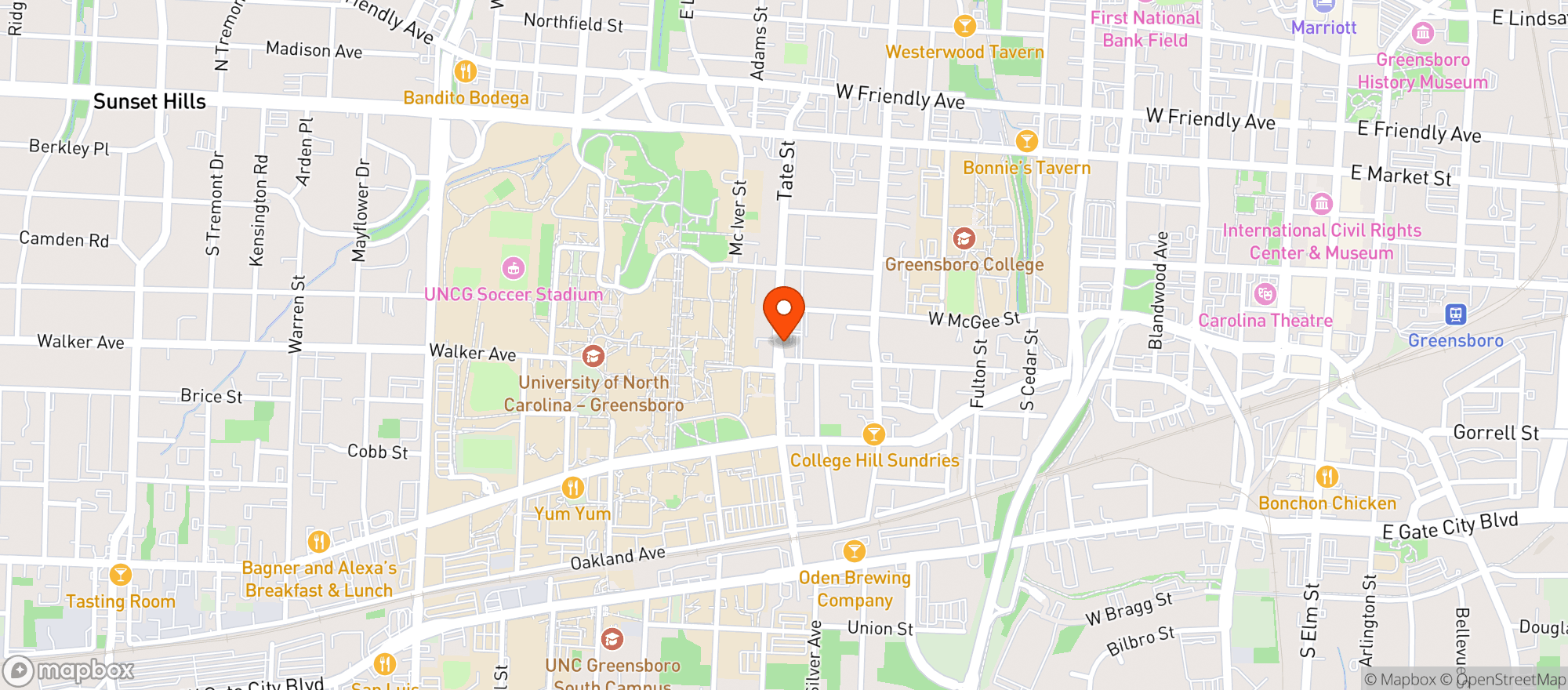 Map showing New York Pizza