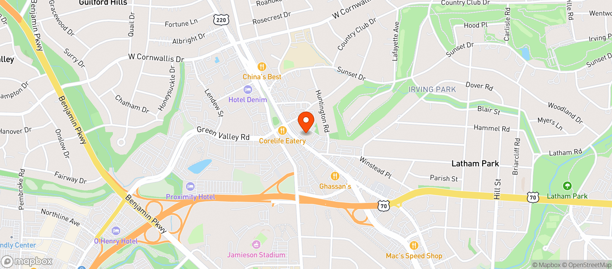 Map showing Gate City Growlers