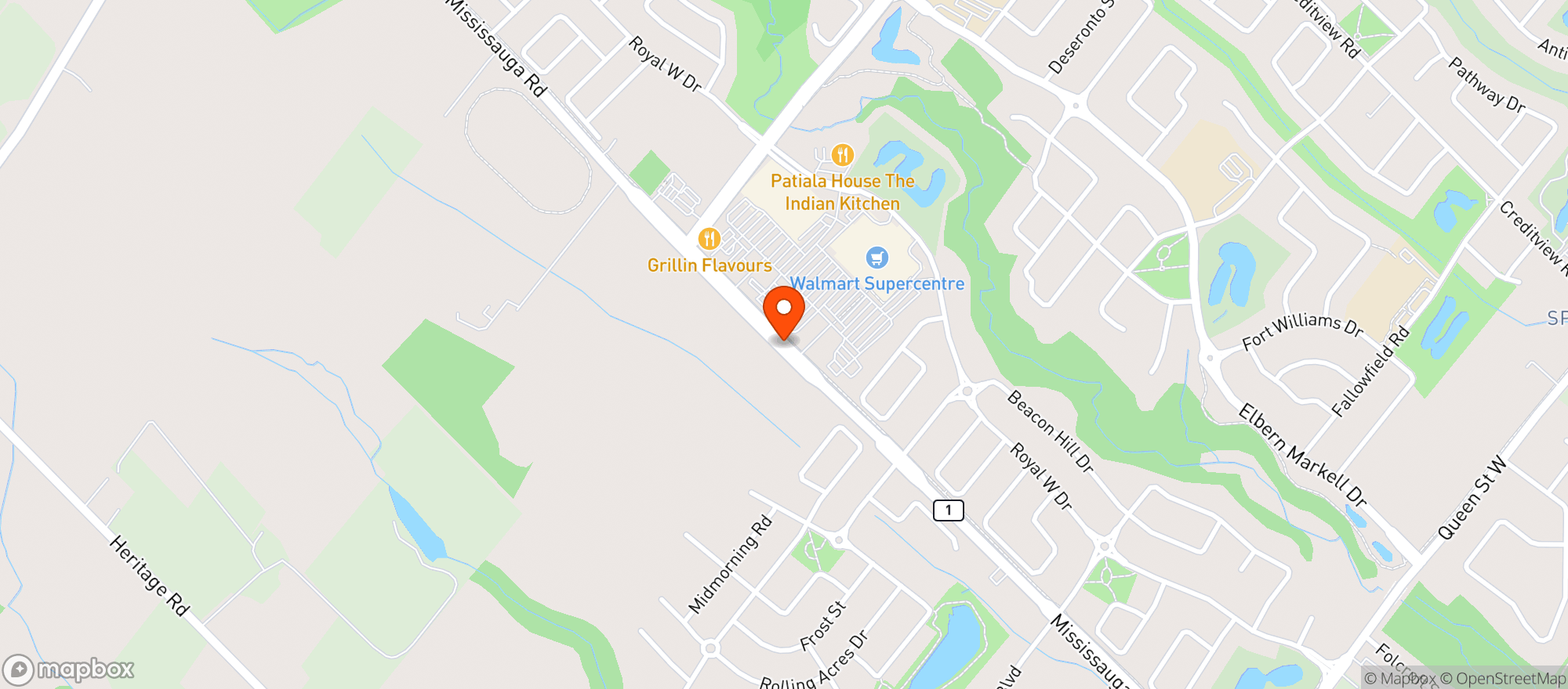 Map showing Walmart Brampton, On