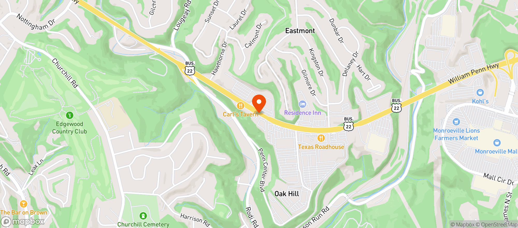 Map showing William Penn Highway Beer