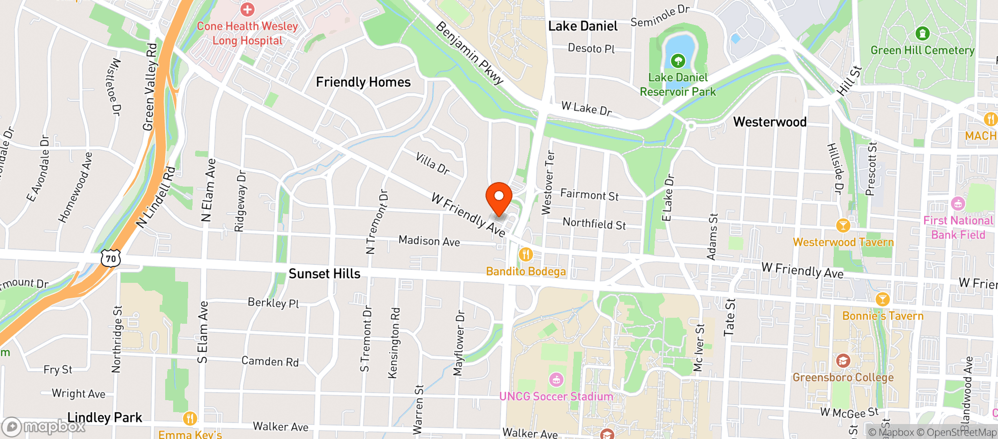Map showing 1618 West