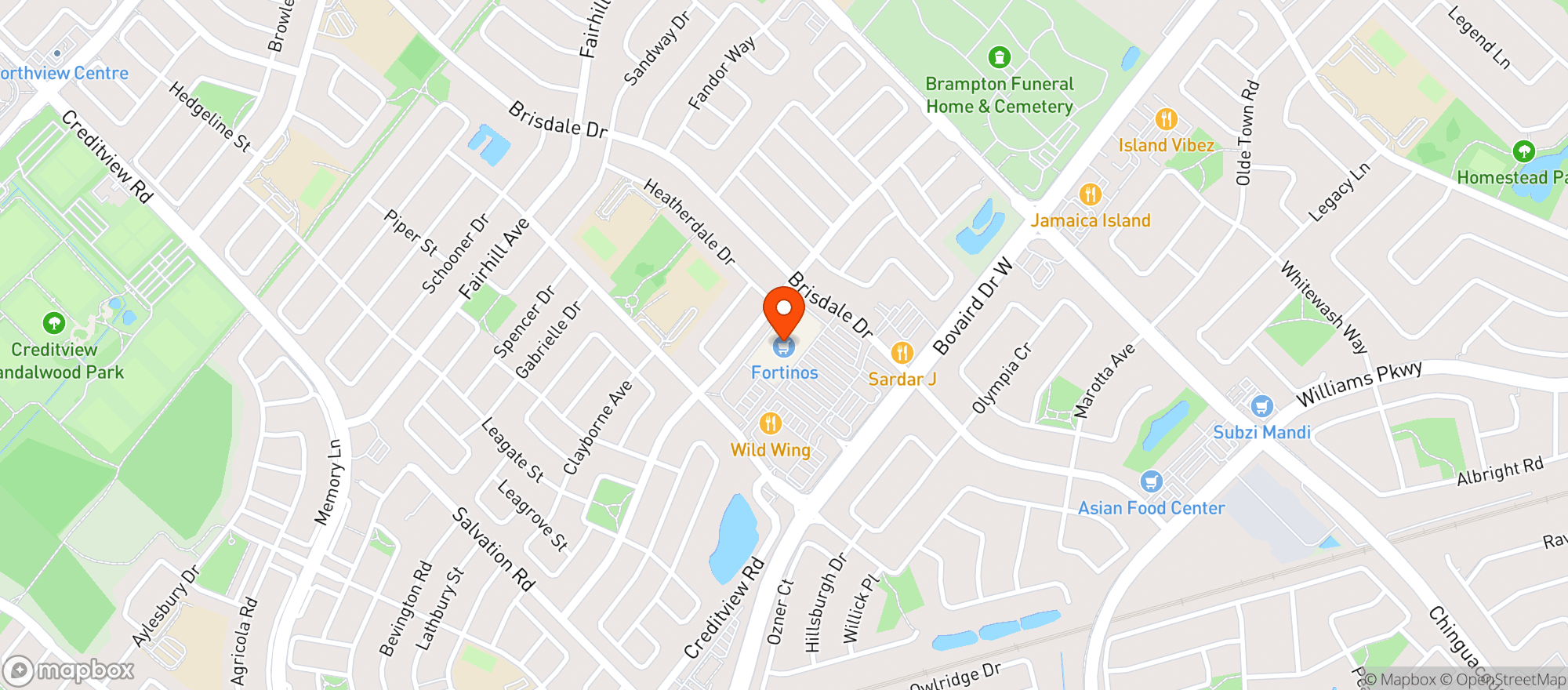 Map showing Fortinos Worthington