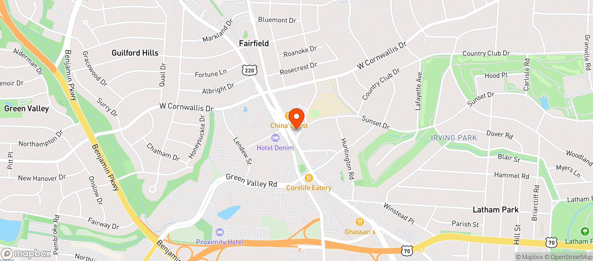 Map showing Pantry Lawndale