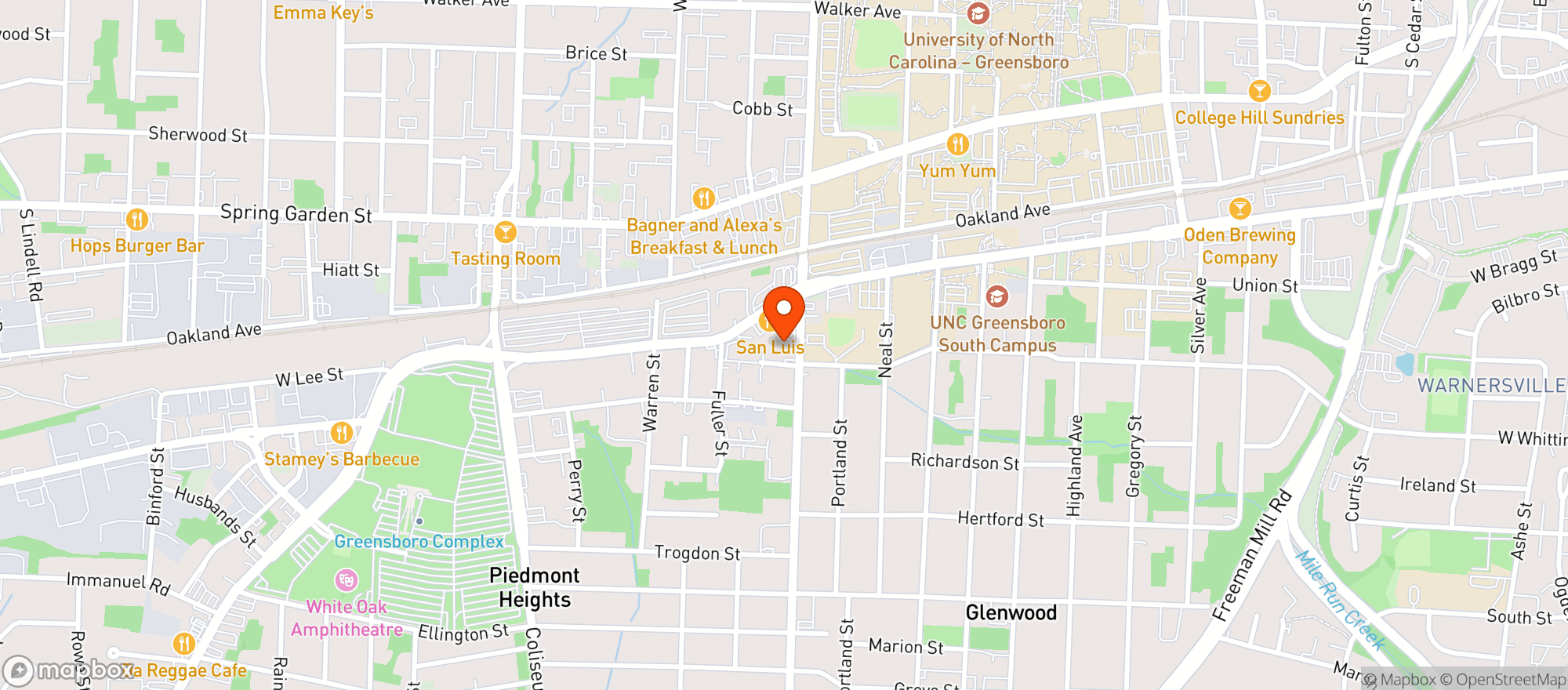 Map showing Gate City Tavern