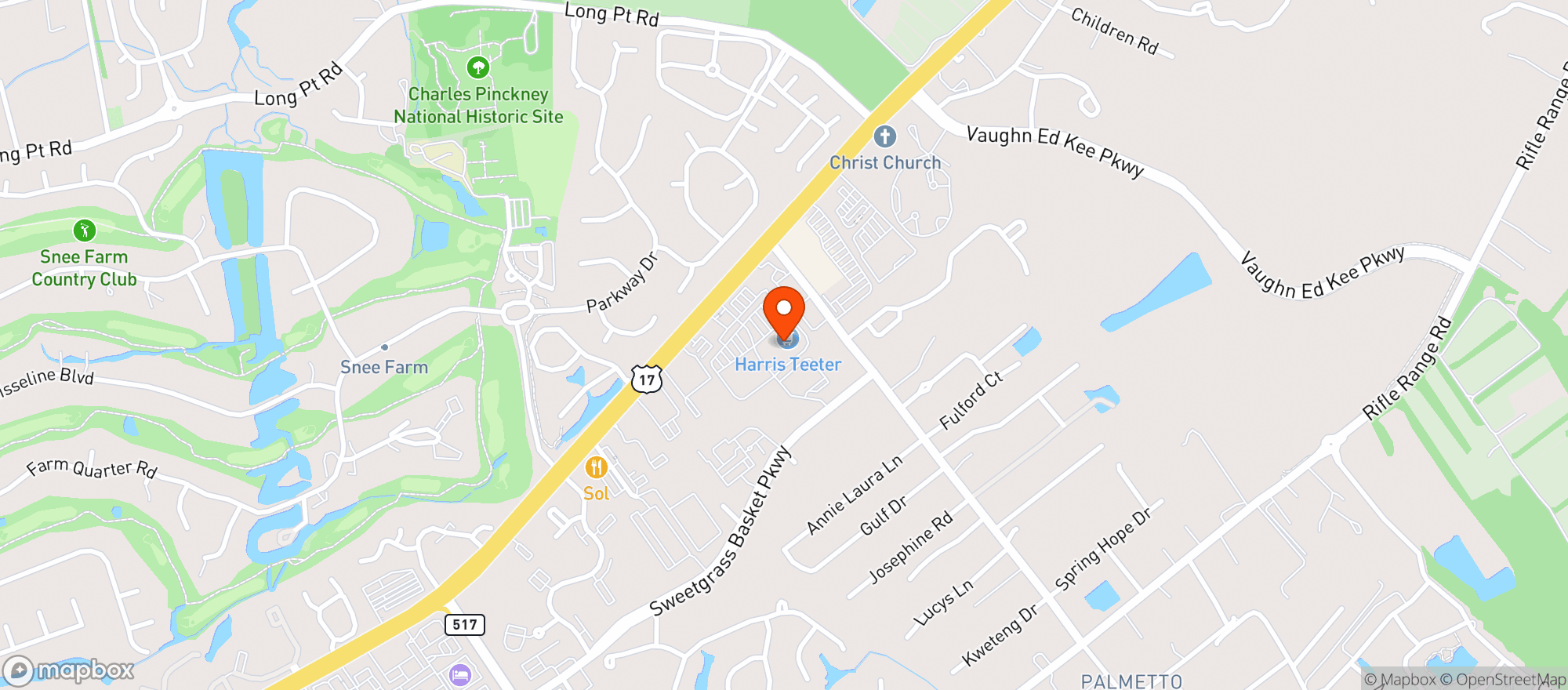 Map showing Harris Teeter