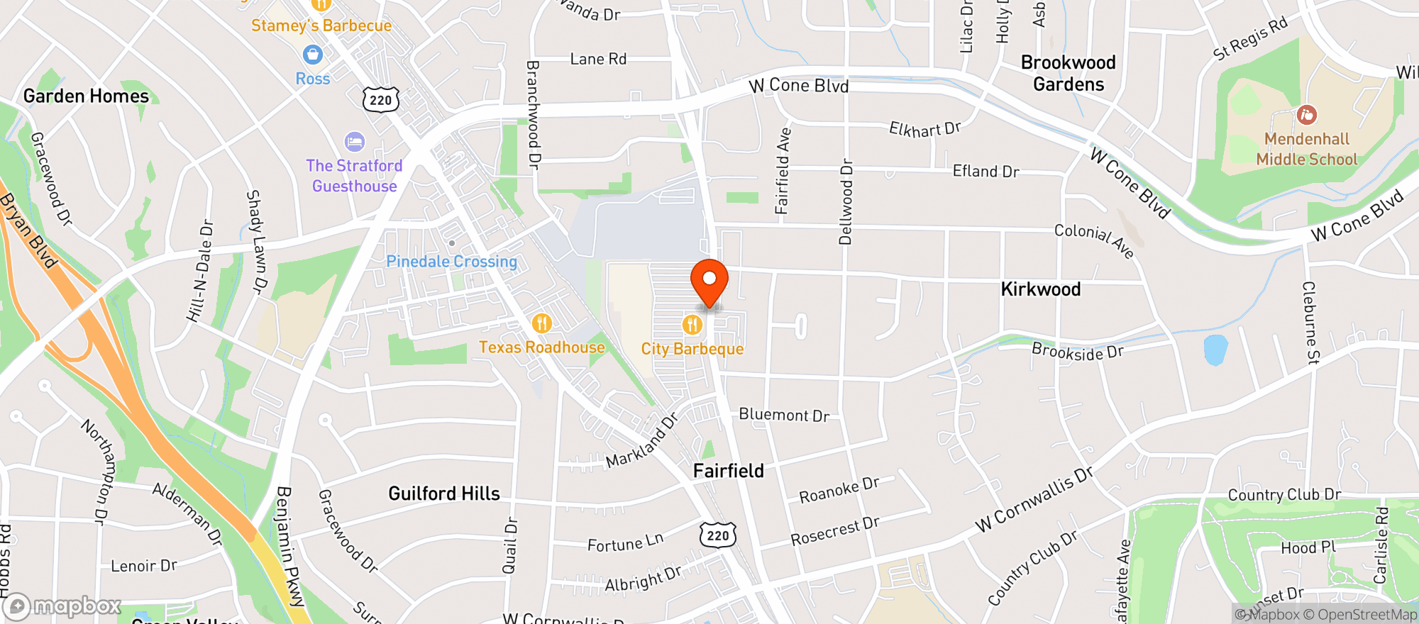 Map showing Harris Teeter